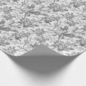 Vintages Blumengestein Chinoiserie Geschenkpapier (Ecke)