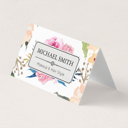 Vintages Blumengestein Modernes Weiß Visitenkarten (Vorderseite)