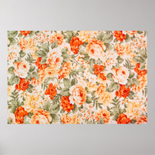 Vintages Blumengewebe Poster