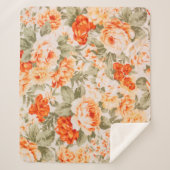 Vintages Blumengewebe Sherpadecke (Vorderseite)