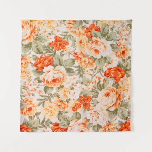 Vintages Blumengewebe Wandteppich (Vorderseite (Horizontal))