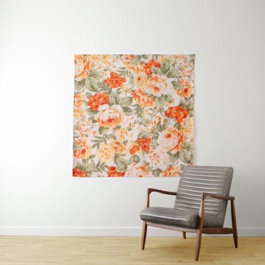 Vintages Blumengewebe Wandteppich (Beispiel (Horizontal))