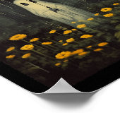Vintages Blumenghost Halloween Gothic Ghost Dark F Poster (Ecke)