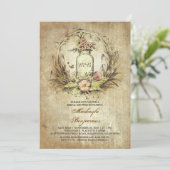 Vintages Blumenglas rustikales Brautparty Einladung (Stehend Vorderseite)