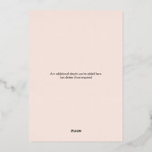 Vintages Blumengold am 80. Geburtstag Folieneinladung (Rückseite)