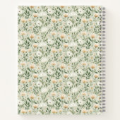 Vintages Blumengoldgrün Personalisiertes Rezept Notizblock (Rückseite)