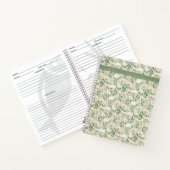 Vintages Blumengoldgrün Personalisiertes Rezept Notizblock (Innenseite)