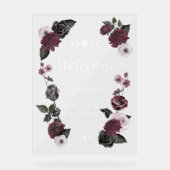 Vintages Blumengoth Halloween Baby Dusche Empfang Acrylschild (Vorderseite)