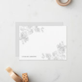 Vintages Blumengrau Mitteilungskarte (Vorderseite/Rückseite Beispiel)