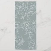 Vintages Blumengrau Moderne Elegante Hochzeit Menükarte (Rückseite)