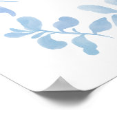 Vintages Blumengrün, blau, Brautparty Poster (Ecke)