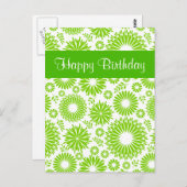 Vintages Blumengrün Glückwunsch Geburtstag Postkar Postkarte (Vorne/Hinten)