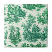 Vintages Blumengrün-Jouilmonogramm Fliese (Vorderseite)