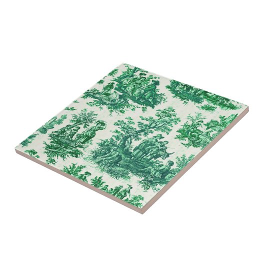 Vintages Blumengrün-Jouilmonogramm Fliese (Seite)