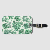 Vintages Blumengrün-Jouilmonogramm Gepäckanhänger (Vorderseite (Horizontal))