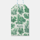 Vintages Blumengrün-Jouilmonogramm Geschenkanhänger (Vorderseite)