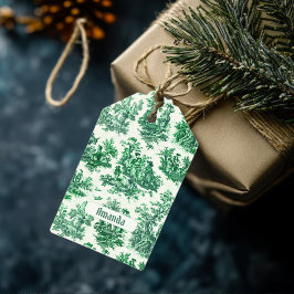 Vintages Blumengrün-Jouilmonogramm Geschenkanhänger