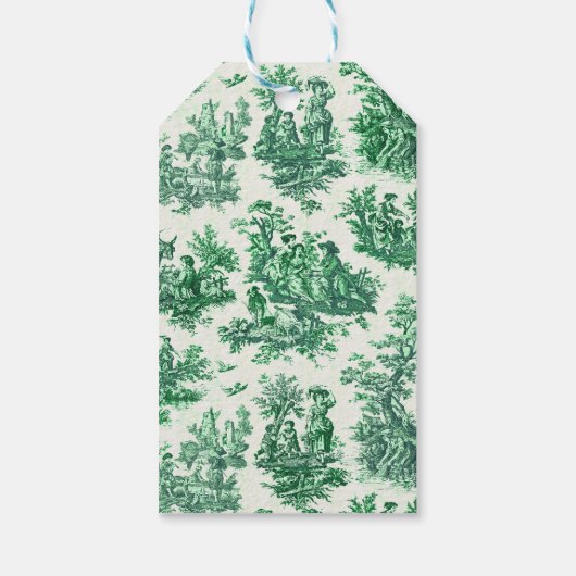 Vintages Blumengrün-Jouilmonogramm Geschenkanhänger (Rückseite)