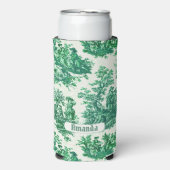 Vintages Blumengrün-Jouilmonogramm Selters Dosenkühler (Seltzer Vorderseite)