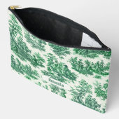 Vintages Blumengrün-Jouilmonogramm Zubehörtasche (Offen)