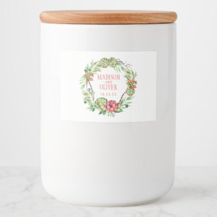 Vintages Blumengrün und rosa Sukkulat   Hochzeit Lebensmitteletikett