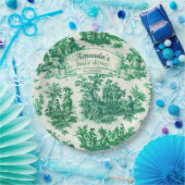 Vintages, blumengrünes Brautparty, Pappteller (Party)