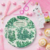 Vintages, blumengrünes Brautparty, Pappteller (Party)