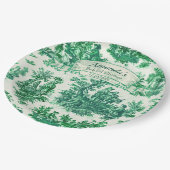 Vintages, blumengrünes Brautparty, Pappteller (Schrägansicht)