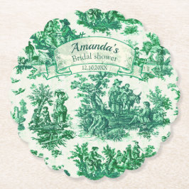 Vintages, blumengrünes Brautparty, Untersetzer