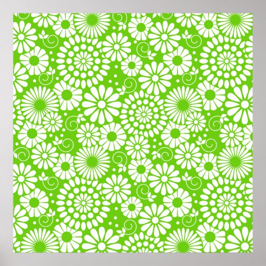 Vintages blumengrünes Poster (Vorne)