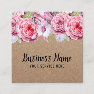 Vintages Blumenhaar Quadratische Visitenkarte