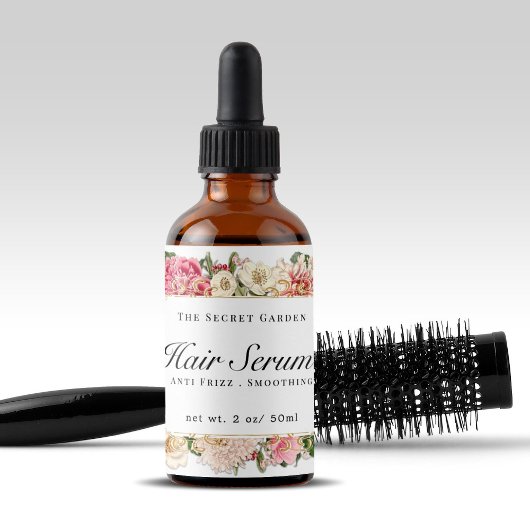 Vintages Blumenhaar Serum Weiße Wirbel Flasche