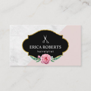 Vintages Blumenhaar Stylist Schönheitssalon Visitenkarte