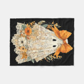 Vintages BlumenHalloween Fall Girly Ghost Lace Spi Fleecedecke (Vorderseite (Horizontal))
