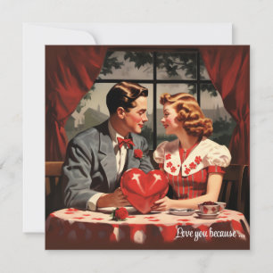 Vintages Blumenherz Valentine Postkarte