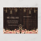 Vintages Blumenholz Alte Lanterns machen wir immer Postkarte (Rückseite)