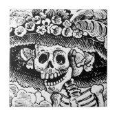 Vintages Blumenhorn Fliese (Vorderseite)