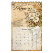 Vintages BlumenJunk-Journal 2025 Kalender (Feb 2026)