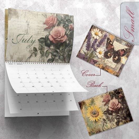 Vintages BlumenJunk-Journal 2025 Kalender