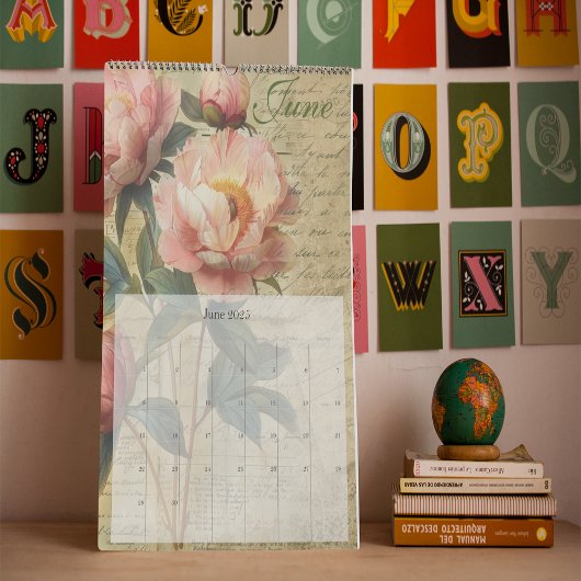 Vintages BlumenJunk-Journal 2025 Kalender