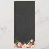 Vintages Blumenkhalkboard Easy Edit Wedding Menü Menükarte (Rückseite)