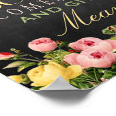 Vintages Blumenkhalkboard Hochzeitszeichen: Liebe Poster (Ecke)