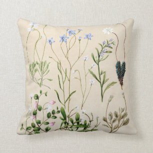 Vintages Blumenkissen mit französischem Botanisch Kissen