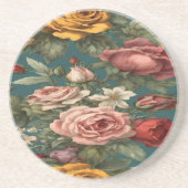 Vintages Blumenkleid Getränkeuntersetzer (Vorne)