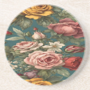 Vintages Blumenkleid Getränkeuntersetzer