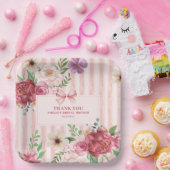 Vintages Blumenkochette Rosa Bugs Brautparty Pappteller (Party)