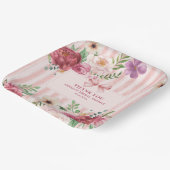 Vintages Blumenkochette Rosa Bugs Brautparty Pappteller (Gewinkelt)