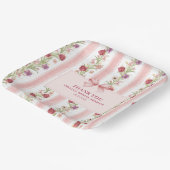 Vintages Blumenkochette Rosa Bugs Brautparty Pappteller (Gewinkelt)