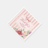 Vintages Blumenkochette Rosa Bugs Brautparty Serviette (Ecke)