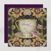 Vintages Blumenkohl Brautparty Tee Party Einladung (Vorne/Hinten)